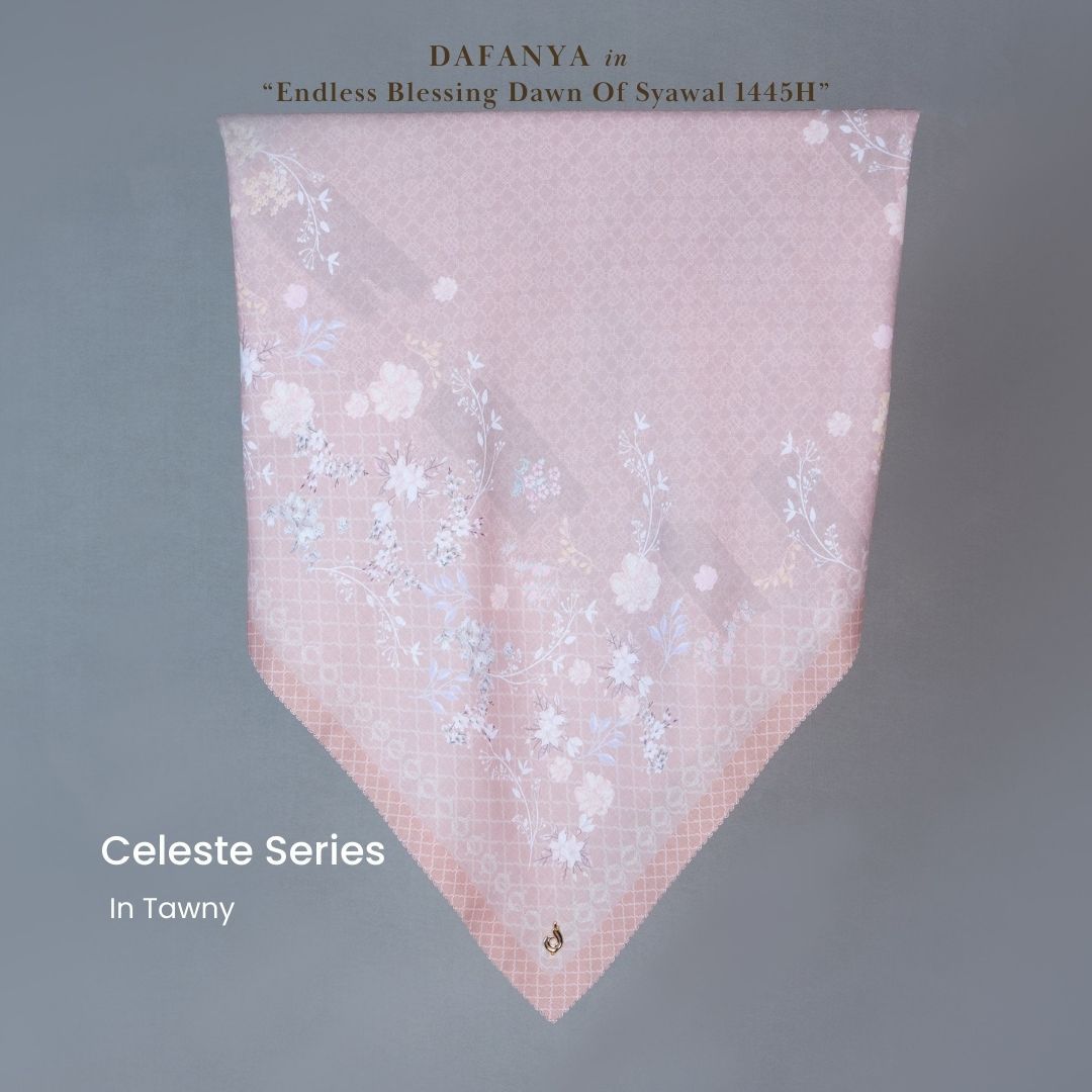 𝐃𝐀𝐅𝐀𝐍𝐘𝐀 - Celeste Series Jilbab Motif Floral Kerudung Segi Empat Hijab Scarf bahan Voal Laser Cut