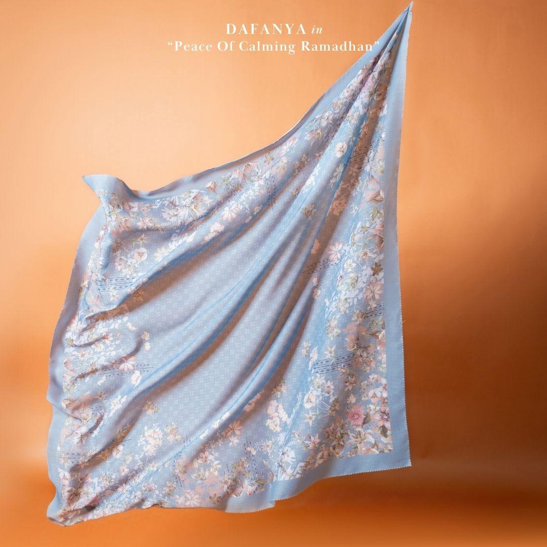 𝐃𝐀𝐅𝐀𝐍𝐘𝐀 - Azura Series Jilbab Motif Floral Kerudung Segi Empat Hijab Scarf bahan Voal Laser Cut