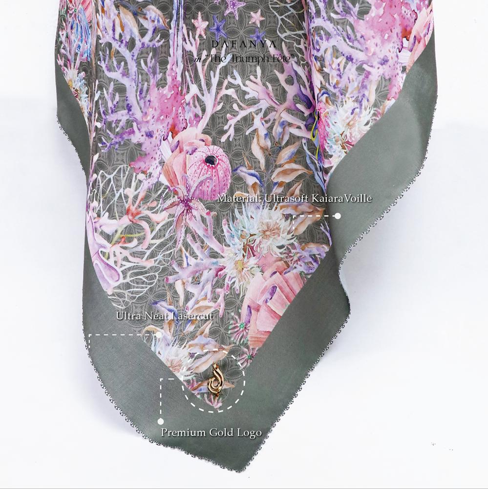 𝐃𝐀𝐅𝐀𝐍𝐘𝐀 - Bellamar Series Jilbab Motif Underwater Kerudung Segi Empat Hijab Scarf bahan Voal Laser Cut