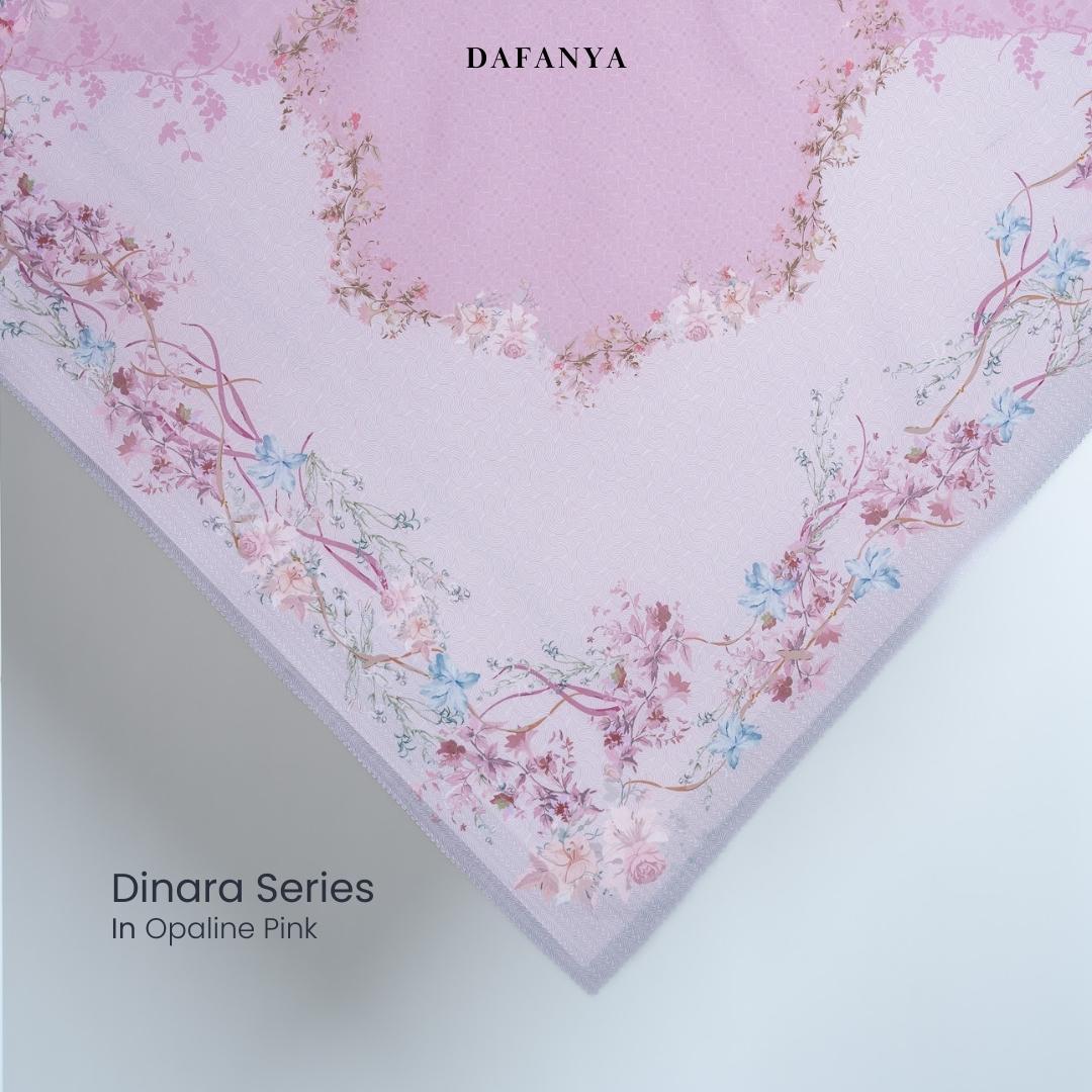 𝐃𝐀𝐅𝐀𝐍𝐘𝐀 - Dinara Series Jilbab Motif Floral Kerudung Segi Empat Hijab Scarf bahan Voal Laser Cut