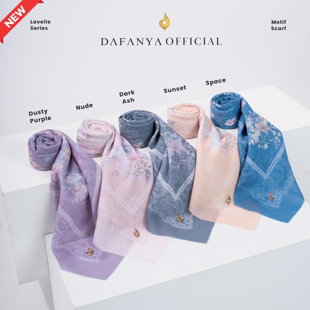 𝐃𝐀𝐅𝐀𝐍𝐘𝐀 - Lavelle Series Jilbab Motif Monogram Kerudung Segi Empat Hijab Scarf bahan Voal Laser Cut