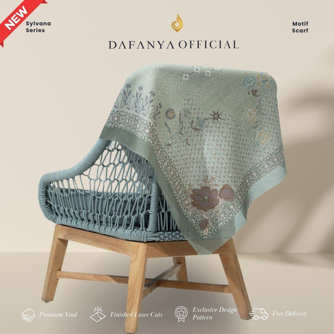 𝐃𝐀𝐅𝐀𝐍𝐘𝐀 - Sylvana Series Jilbab Motif Floral Kerudung Segi Empat Hijab Scarf bahan Voal Laser Cut