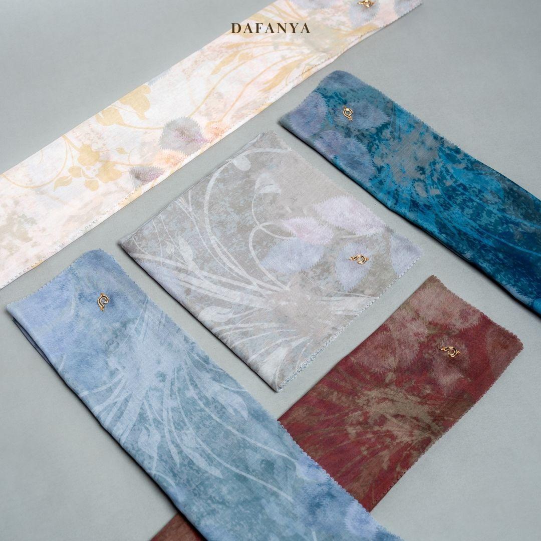 𝐃𝐀𝐅𝐀𝐍𝐘𝐀 - Diora Series Jilbab Motif Floral Kerudung Segi Empat Hijab Scarf bahan Voal Laser Cut