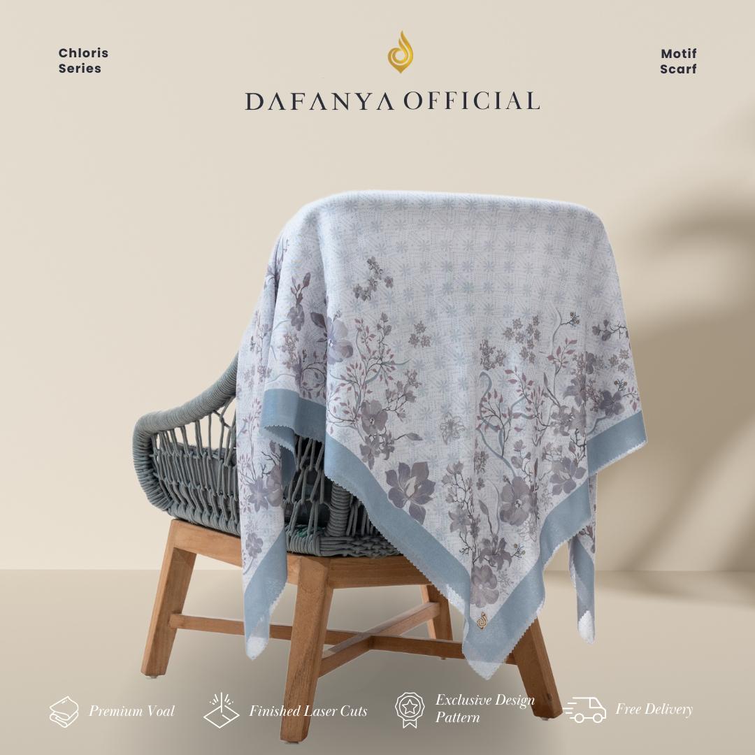 𝐃𝐀𝐅𝐀𝐍𝐘𝐀 - Chloris Series Jilbab Motif Floral Kerudung Segi Empat Hijab Scarf bahan Voal Laser Cut