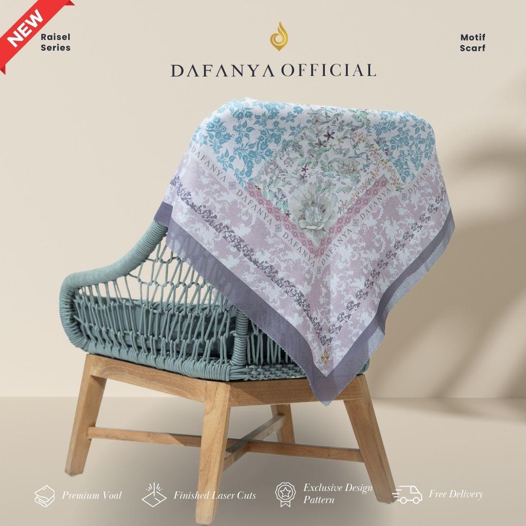 𝐃𝐀𝐅𝐀𝐍𝐘𝐀 - Raisel Series Jilbab Motif Floral Kerudung Segi Empat Hijab Scarf bahan Voal Laser Cut