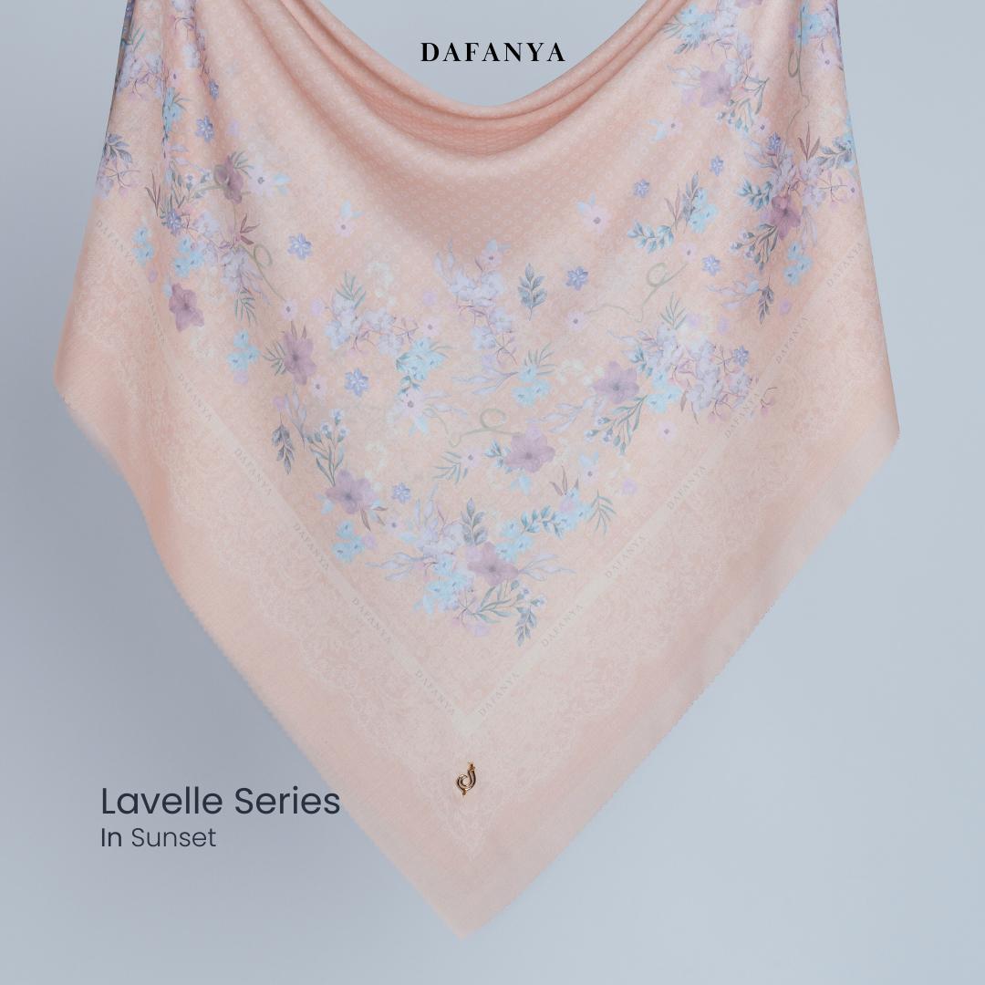 𝐃𝐀𝐅𝐀𝐍𝐘𝐀 - Lavelle Series Jilbab Motif Monogram Kerudung Segi Empat Hijab Scarf bahan Voal Laser Cut
