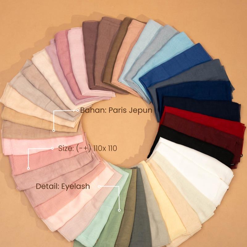 [PAKET USAHA - isi 40 Pcs]  - Zehra Series Jilbab Motif Polos Kerudung Segi Empat Hijab Scarf bahan Voal Laser Cut