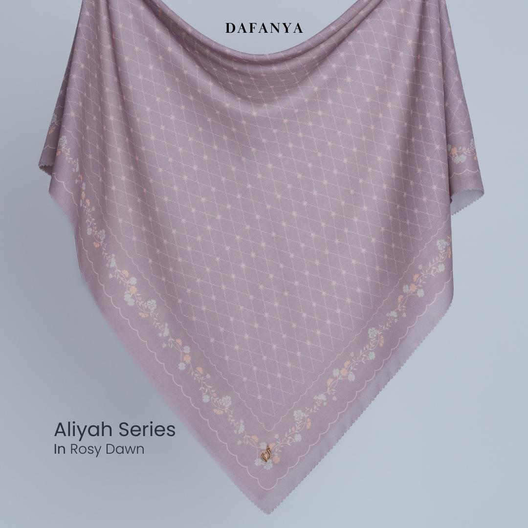 𝐃𝐀𝐅𝐀𝐍𝐘𝐀 - Syari 130x130 Aliyah Series Jilbab Motif Monogram Kerudung Segi Empat Hijab Scarf bahan Voal Laser Cut