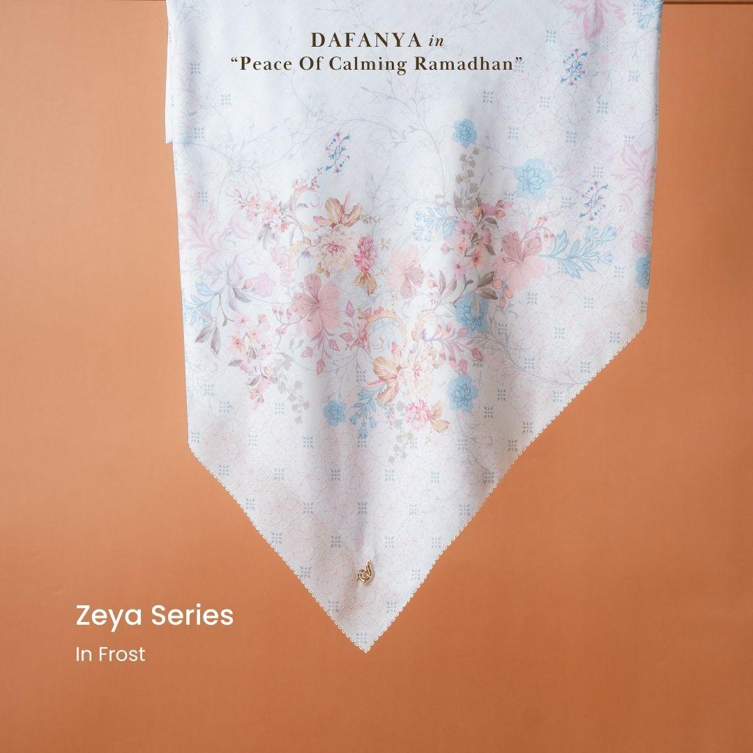 𝐃𝐀𝐅𝐀𝐍𝐘𝐀 - Zeya Series Jilbab Motif Floral Kerudung Segi Empat Hijab Scarf bahan Voal Laser Cut