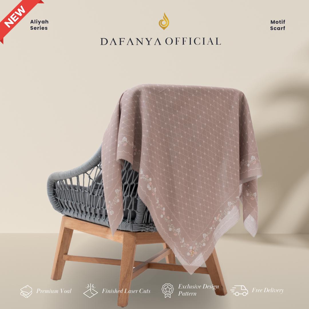 𝐃𝐀𝐅𝐀𝐍𝐘𝐀 - Syari 130x130 Aliyah Series Jilbab Motif Monogram Kerudung Segi Empat Hijab Scarf bahan Voal Laser Cut