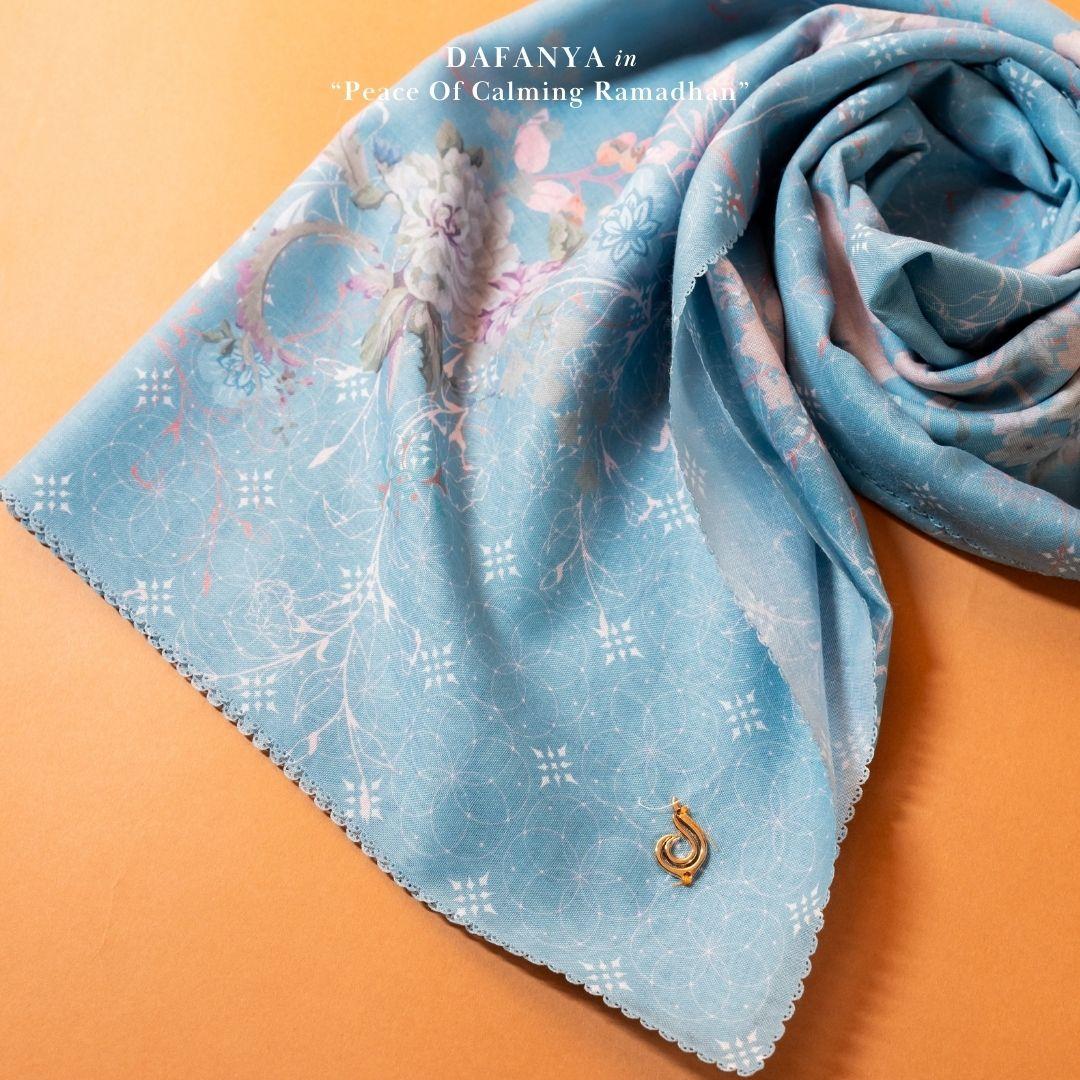 𝐃𝐀𝐅𝐀𝐍𝐘𝐀 - Zeya Series Jilbab Motif Floral Kerudung Segi Empat Hijab Scarf bahan Voal Laser Cut