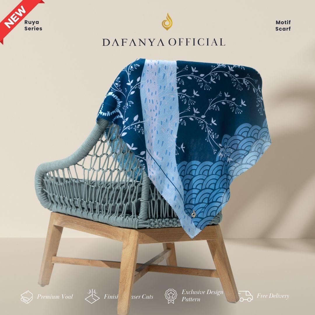 𝐃𝐀𝐅𝐀𝐍𝐘𝐀 - Ruya Series Jilbab Motif Abstrak Kerudung Segi Empat Hijab Scarf bahan Voal Laser Cut