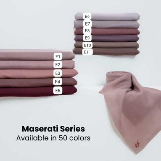 [Limited]  - Maserati Series Jilbab Polos Kerudung Segi Empat Hijab Scarf bahan Voal Laser Cut