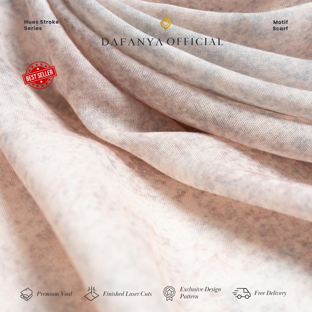 𝐃𝐀𝐅𝐀𝐍𝐘𝐀 - Syari 130x130 Hues Stroke Jilbab Motif Abstrak Kerudung Segi Empat Hijab Scarf bahan Voal Laser Cut