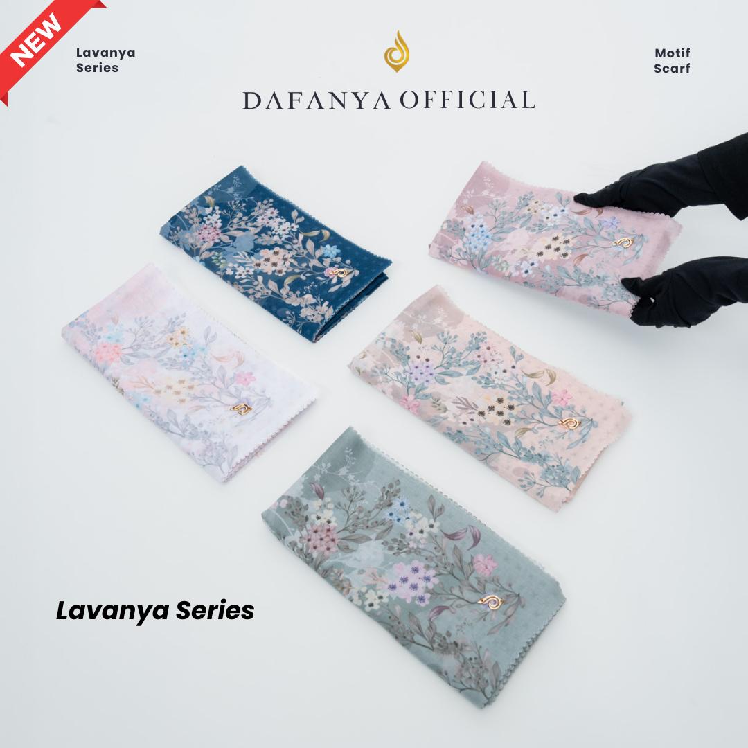 𝐃𝐀𝐅𝐀𝐍𝐘𝐀 - Lavanya Series Jilbab Motif Floral Kerudung Segi Empat Hijab Scarf bahan Voal Laser Cut