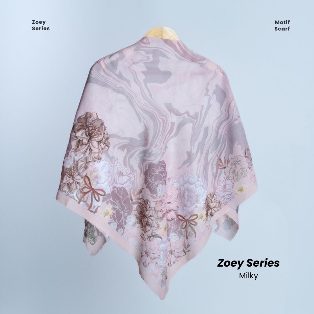 𝐃𝐀𝐅𝐀𝐍𝐘𝐀 - Zoey Series Jilbab Motif Floral Kerudung Segi Empat Hijab Scarf bahan Voal Laser Cut