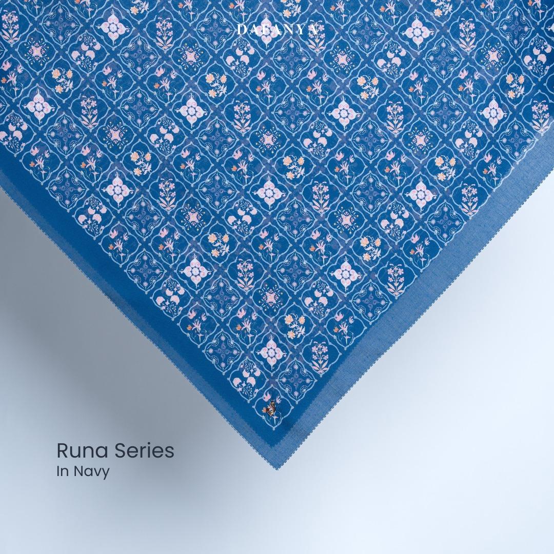 𝐃𝐀𝐅𝐀𝐍𝐘𝐀 - Runa Series Jilbab Motif Monogram Kerudung Segi Empat Hijab Scarf bahan Voal Laser Cut