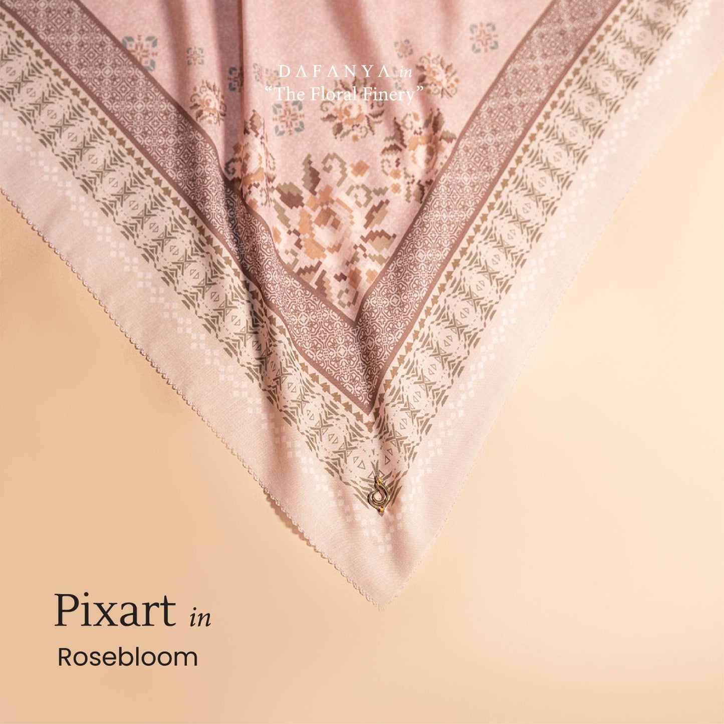 𝐃𝐀𝐅𝐀𝐍𝐘𝐀 - Syari 130x130 Pixart Series Jilbab Motif Floral Kerudung Segi Empat Hijab Scarf bahan Voal Laser Cut