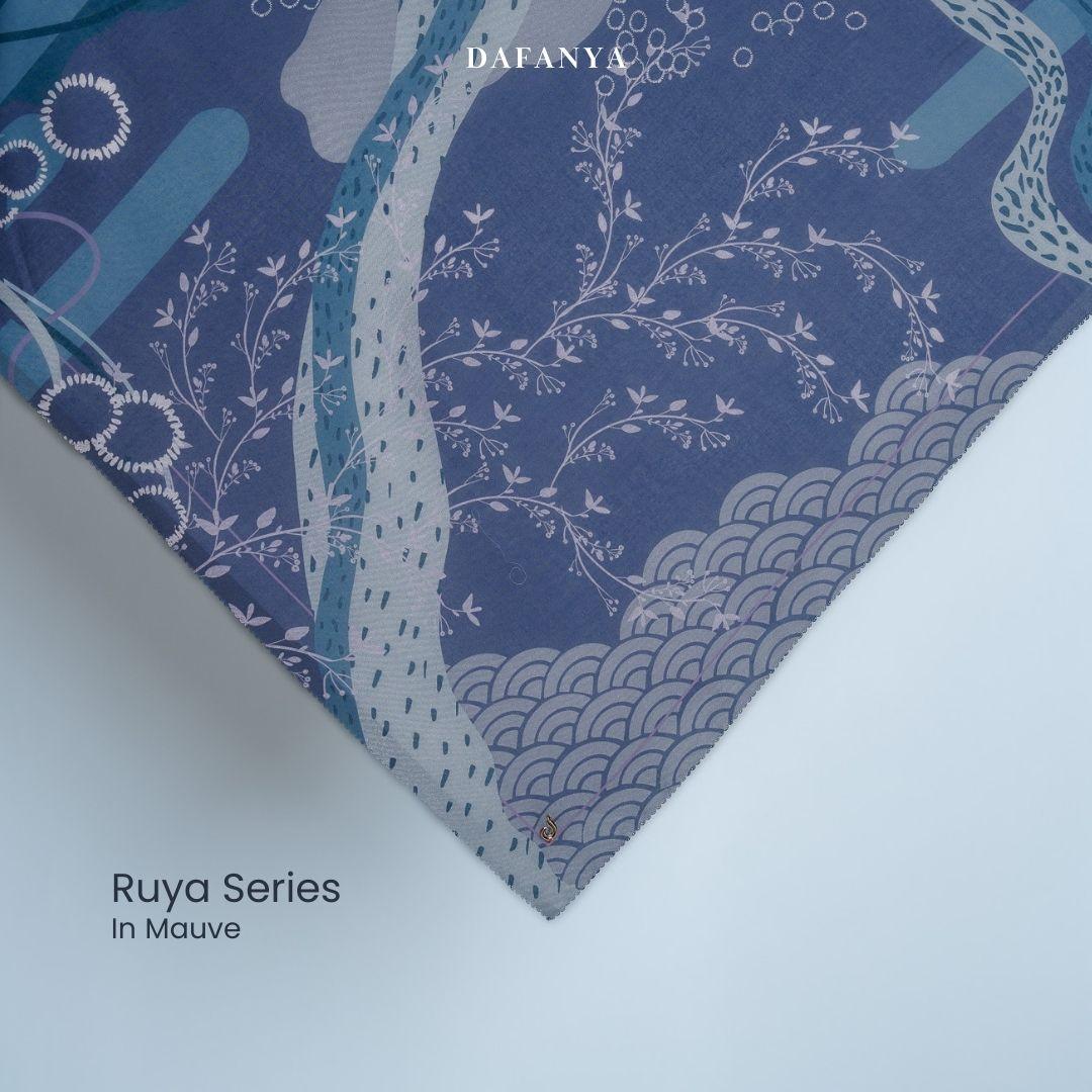 𝐃𝐀𝐅𝐀𝐍𝐘𝐀 - Ruya Series Jilbab Motif Abstrak Kerudung Segi Empat Hijab Scarf bahan Voal Laser Cut
