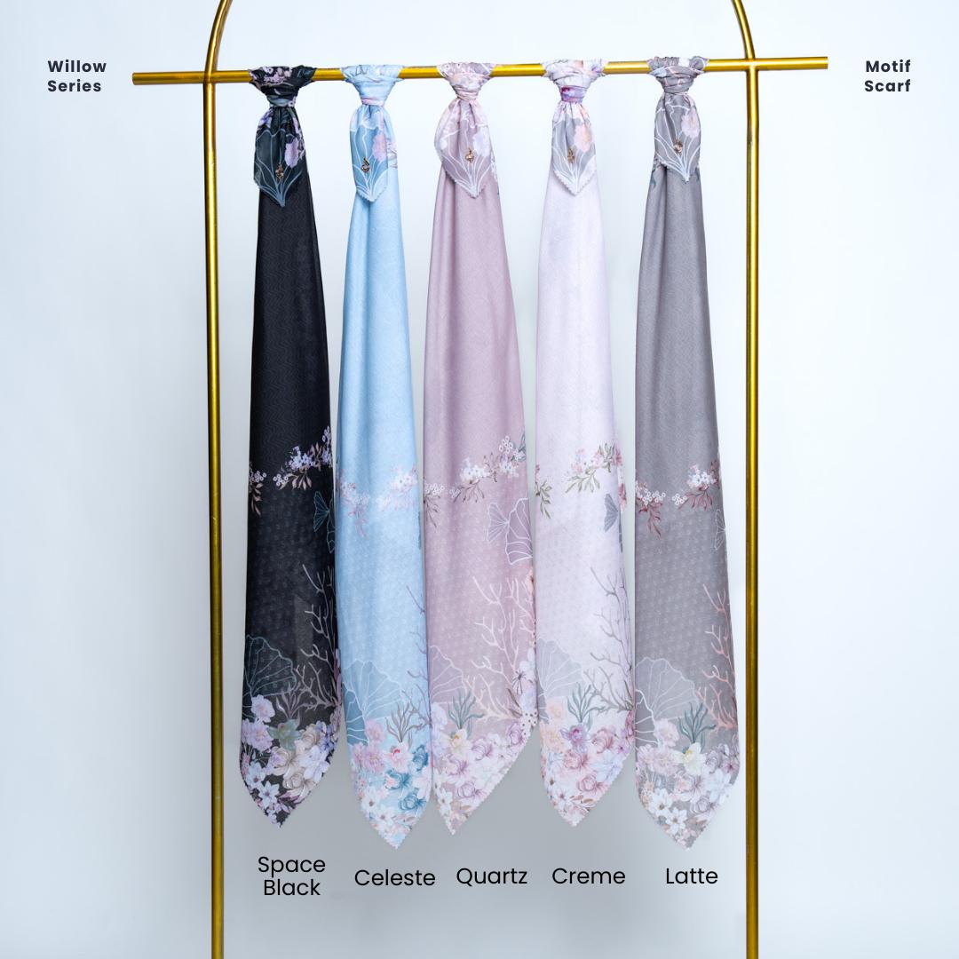 𝐃𝐀𝐅𝐀𝐍𝐘𝐀 - Willow Series Jilbab Motif Underwater Kerudung Segi Empat Hijab Scarf bahan Voal Laser Cut Square