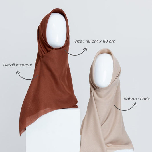 𝐃𝐀𝐅𝐀𝐍𝐘𝐀 - Armani Series Jilbab Polos Kerudung Segi Empat Hijab bahan Paris Laser Cut