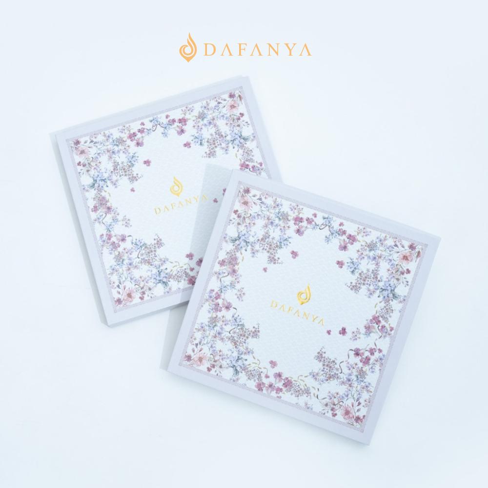[BOX ONLY] 𝐃𝐀𝐅𝐀𝐍𝐘𝐀 - Exclusive Hard Box Motif Bunga Kotak Jilbab Hampers Kado Premium Putih