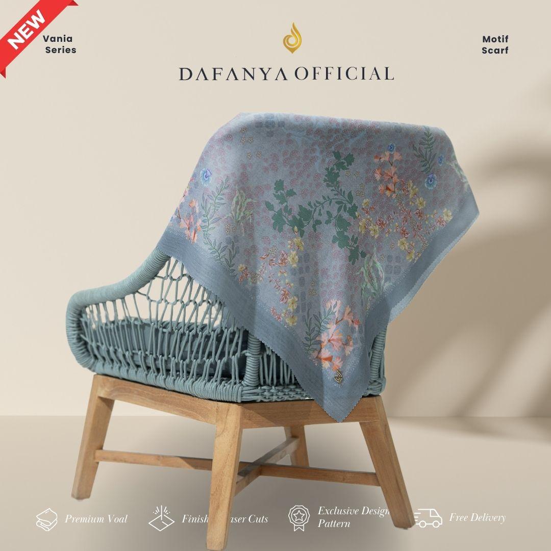 𝐃𝐀𝐅𝐀𝐍𝐘𝐀 - Vania Series Jilbab Motif Floral Kerudung Segi Empat Hijab Scarf bahan Voal Laser Cut