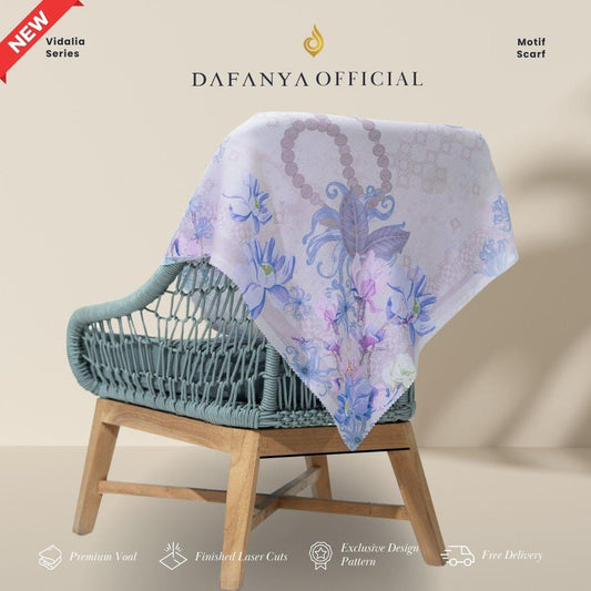 𝐃𝐀𝐅𝐀𝐍𝐘𝐀 - Vidalia Series Jilbab Motif Floral Kerudung Segi Empat Hijab Scarf bahan Voal Laser Cut