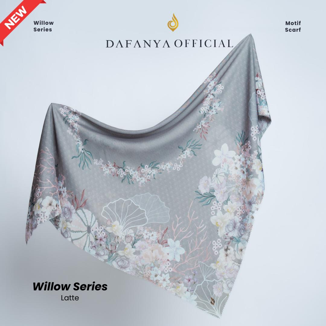 𝐃𝐀𝐅𝐀𝐍𝐘𝐀 - Willow Series Jilbab Motif Underwater Kerudung Segi Empat Hijab Scarf bahan Voal Laser Cut Square