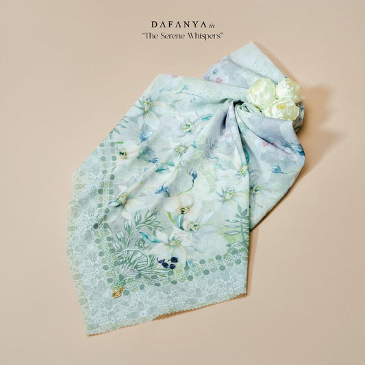 𝐃𝐀𝐅𝐀𝐍𝐘𝐀 - Jardinia Series Jilbab Motif Floral Kerudung Segi Empat Hijab Scarf bahan Voal Laser Cut