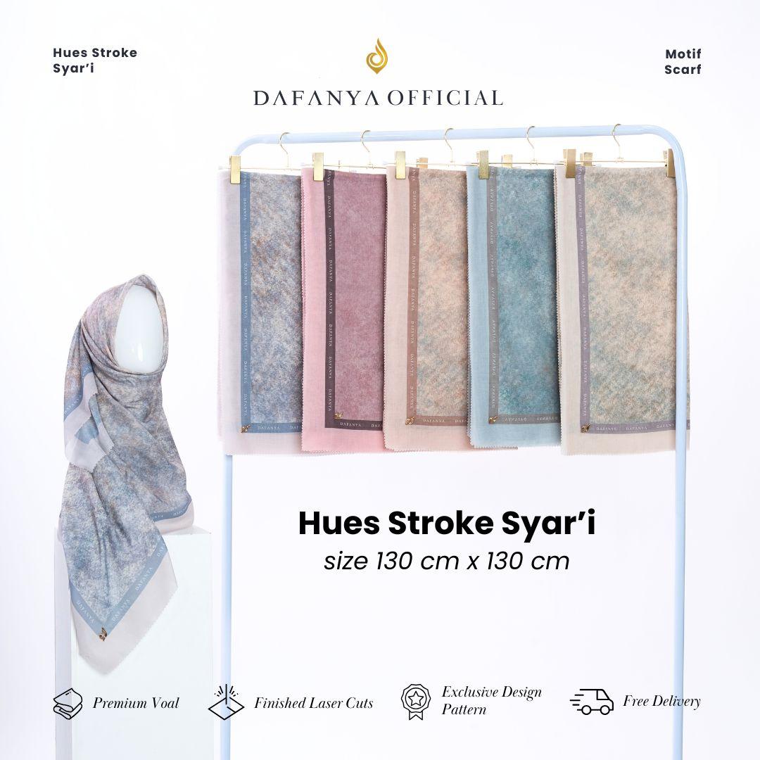 𝐃𝐀𝐅𝐀𝐍𝐘𝐀 - Syari 130x130 Hues Stroke Jilbab Motif Abstrak Kerudung Segi Empat Hijab Scarf bahan Voal Laser Cut