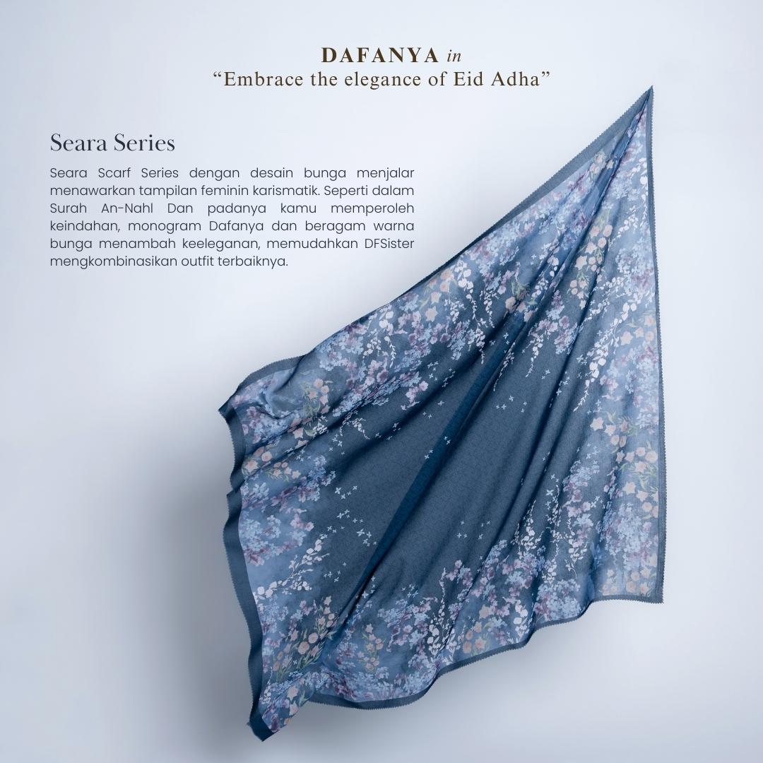 𝐃𝐀𝐅𝐀𝐍𝐘𝐀 - Seara Series Jilbab Motif Floral Kerudung Segi Empat Hijab Scarf bahan Voal Laser Cut