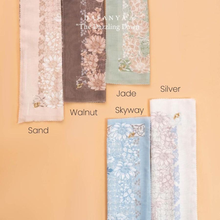 𝐃𝐀𝐅𝐀𝐍𝐘𝐀 - Syari Aine Series Jilbab Motif Floral Kerudung Segi Empat Hijab Scarf bahan Voal Laser Cut