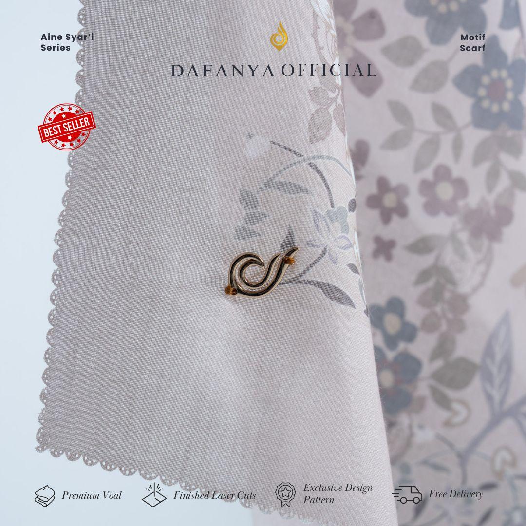 𝐃𝐀𝐅𝐀𝐍𝐘𝐀 - Syari Aine Series Jilbab Motif Floral Kerudung Segi Empat Hijab Scarf bahan Voal Laser Cut