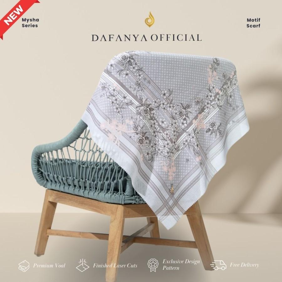 [Bundle 10 Pcs] 𝐃𝐀𝐅𝐀𝐍𝐘𝐀 - Mysha Series Jilbab Motif Floral Kerudung Segi Empat Hijab Scarf bahan Voal Laser Cut