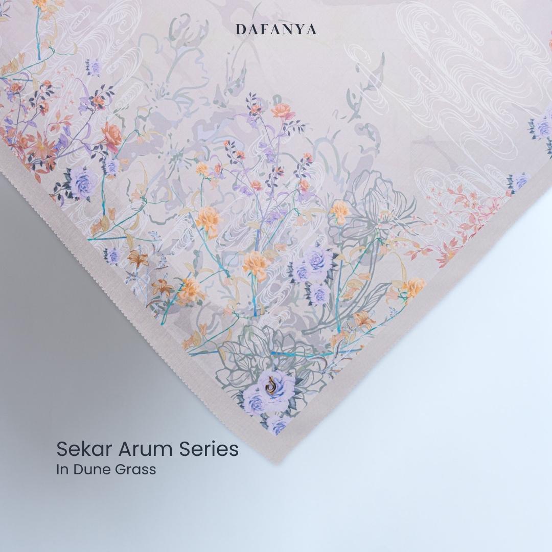 𝐃𝐀𝐅𝐀𝐍𝐘𝐀 - Sekar Arum Series Jilbab Motif Floral Kerudung Segi Empat Hijab Scarf bahan Voal Laser Cut