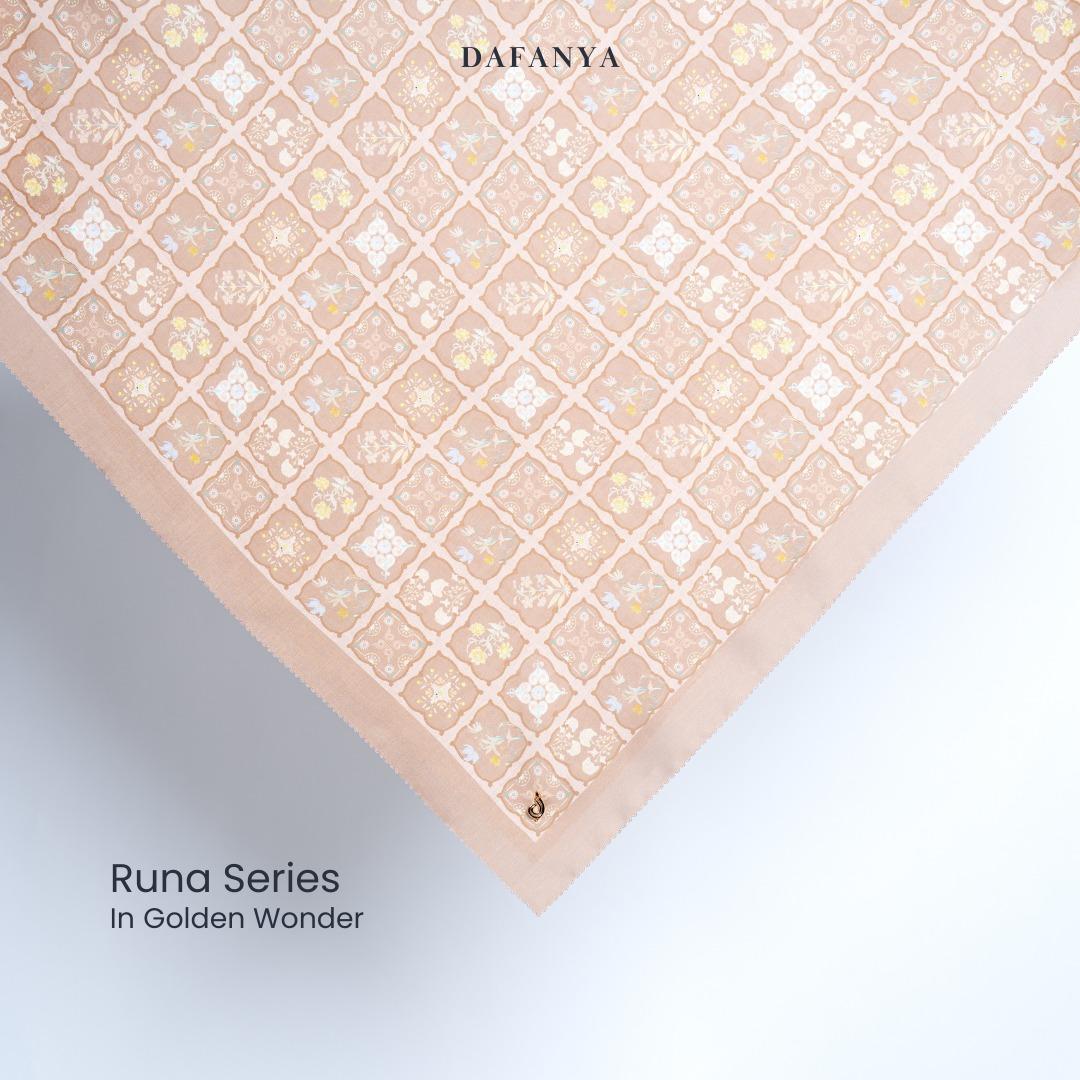 𝐃𝐀𝐅𝐀𝐍𝐘𝐀 - Runa Series Jilbab Motif Monogram Kerudung Segi Empat Hijab Scarf bahan Voal Laser Cut