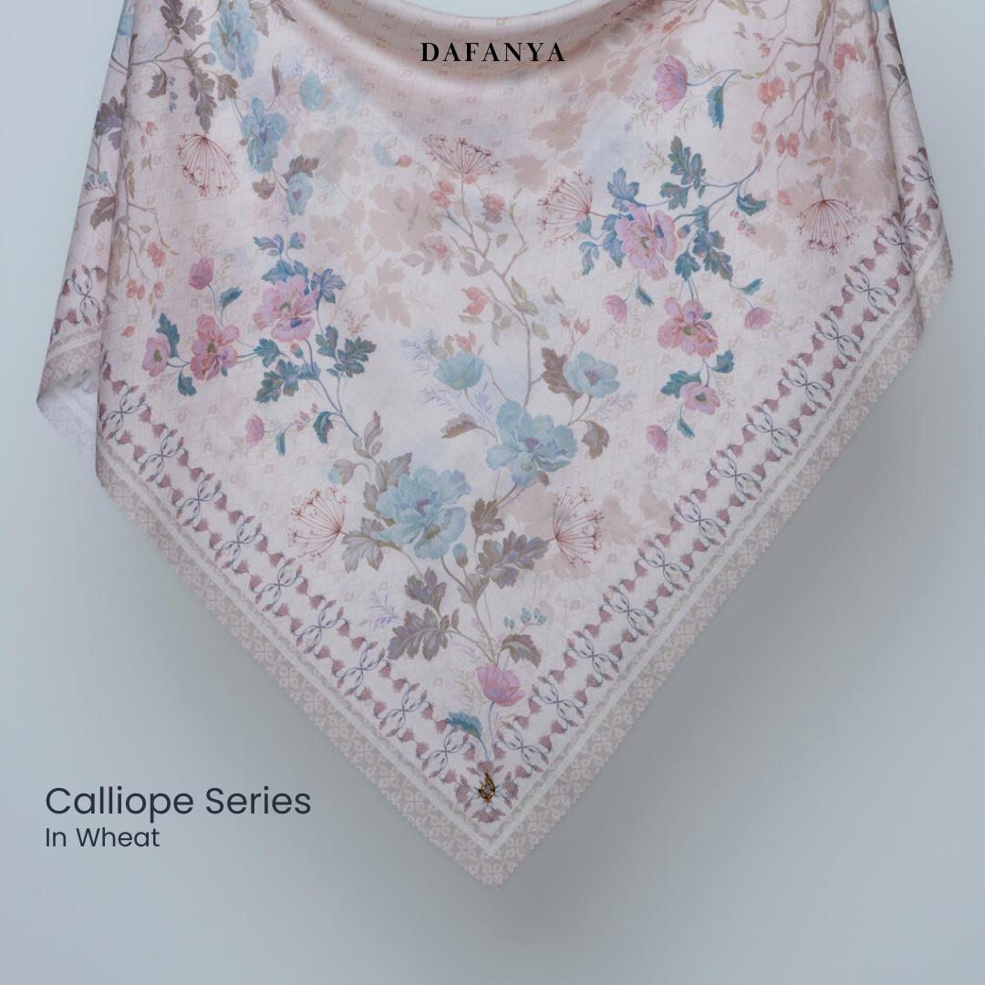 𝐃𝐀𝐅𝐀𝐍𝐘𝐀 - Syari 130x130 Calliope Series Jilbab Motif Floral Kerudung Segi Empat Hijab Scarf bahan Voal Laser Cut