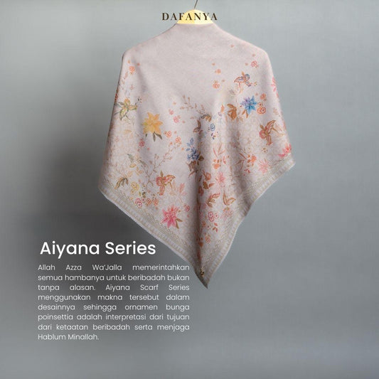 𝐃𝐀𝐅𝐀𝐍𝐘𝐀 - Aiyana Series Jilbab Motif Floral Kerudung Segi Empat Hijab Scarf bahan Voal Laser Cut