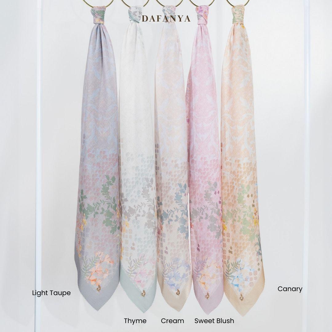 𝐃𝐀𝐅𝐀𝐍𝐘𝐀 - Vania Series Jilbab Motif Floral Kerudung Segi Empat Hijab Scarf bahan Voal Laser Cut