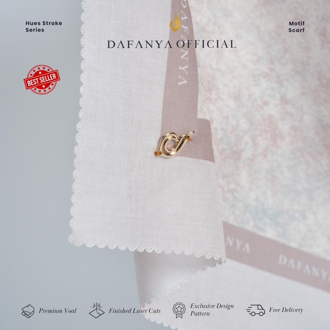 𝐃𝐀𝐅𝐀𝐍𝐘𝐀 - Syari 130x130 Hues Stroke Jilbab Motif Abstrak Kerudung Segi Empat Hijab Scarf bahan Voal Laser Cut