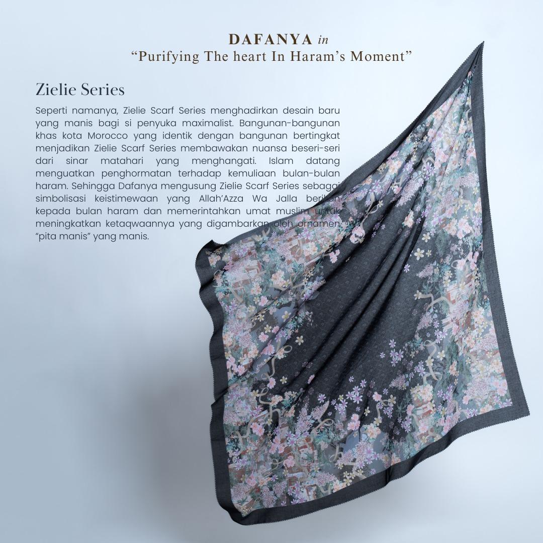 𝐃𝐀𝐅𝐀𝐍𝐘𝐀 - Zielie Series Jilbab Motif Floral Kerudung Segi Empat Hijab Scarf bahan Voal Laser Cut