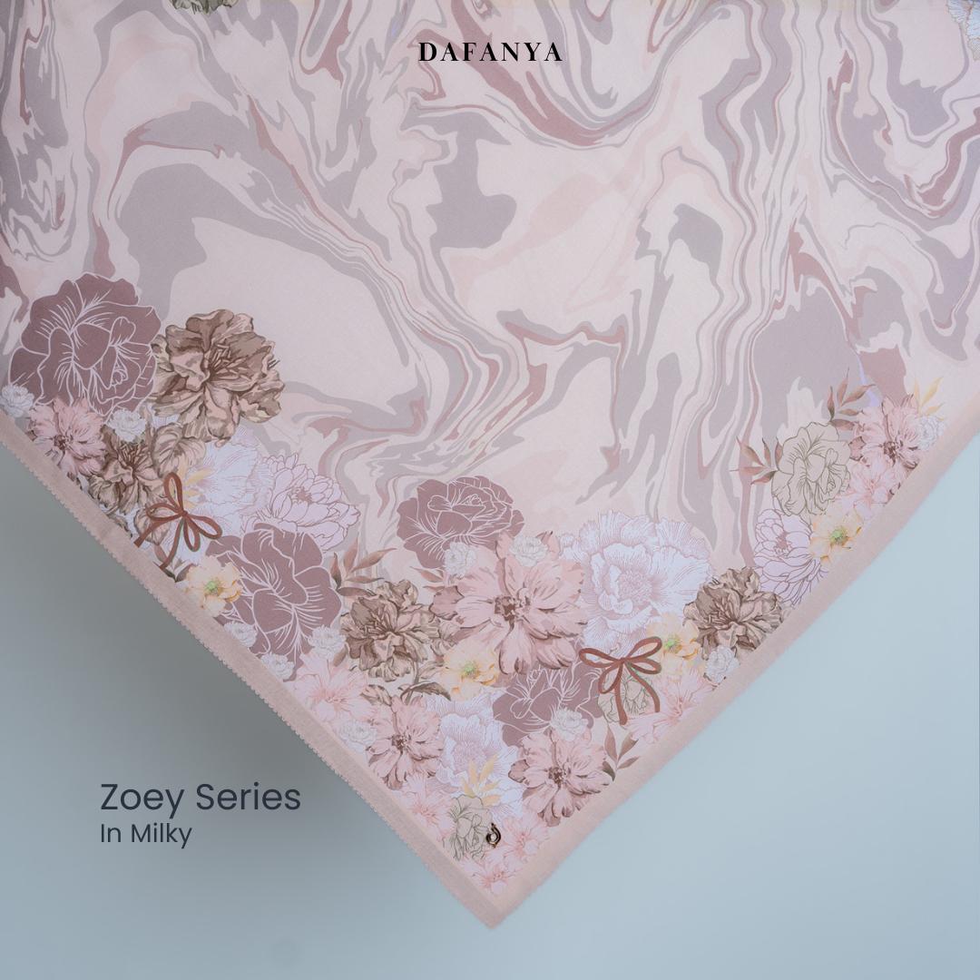 𝐃𝐀𝐅𝐀𝐍𝐘𝐀 - Zoey Series Jilbab Motif Floral Kerudung Segi Empat Hijab Scarf bahan Voal Laser Cut