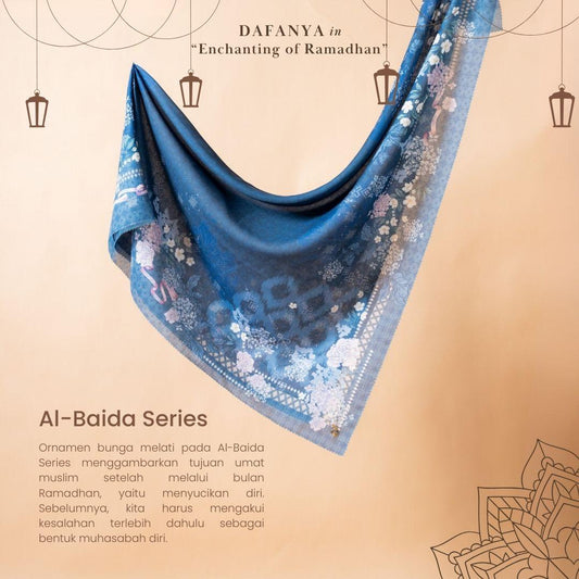 𝐃𝐀𝐅𝐀𝐍𝐘𝐀 - Al-Baida Series Jilbab Motif Floral Kerudung Segi Empat Hijab Scarf bahan Voal Laser Cut