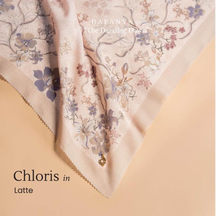 𝐃𝐀𝐅𝐀𝐍𝐘𝐀 - Syari Chloris Series Jilbab Motif Floral Kerudung Segi Empat Hijab Scarf bahan Voal Laser Cut