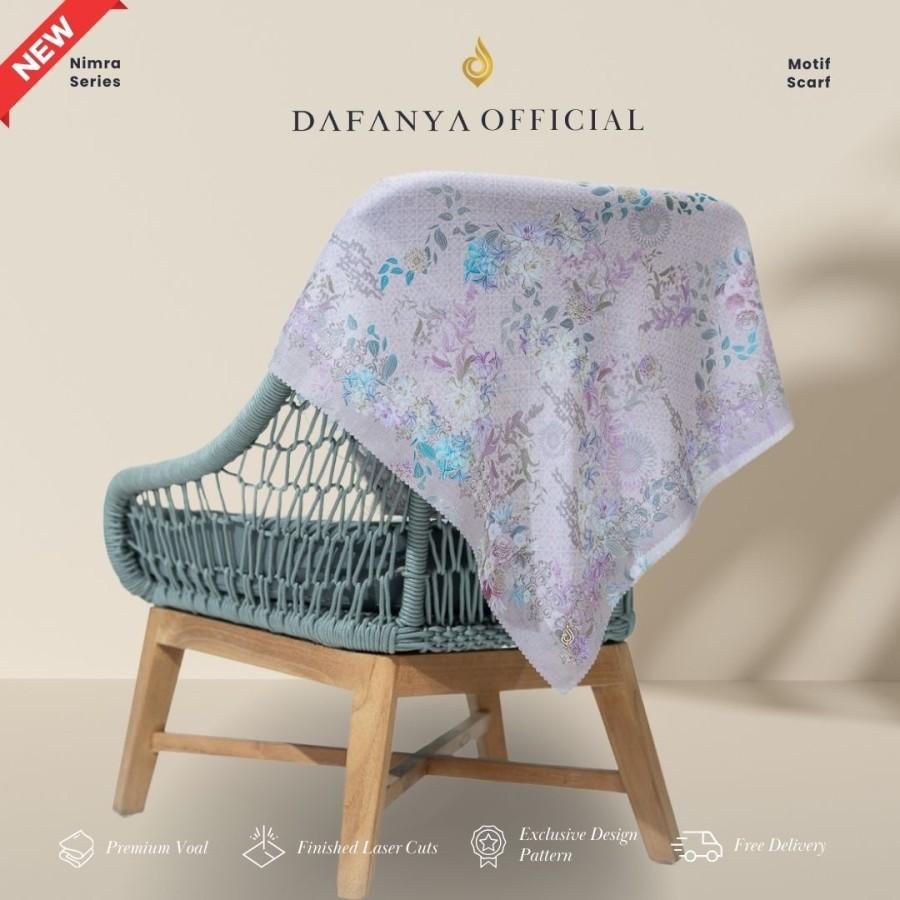 [Bundle 10 Pcs] 𝐃𝐀𝐅𝐀𝐍𝐘𝐀 - Nimra Series Jilbab Motif Floral Kerudung Segi Empat Hijab Scarf bahan Voal Laser Cut