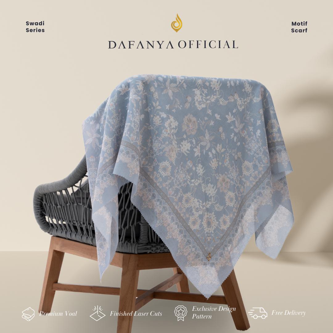 𝐃𝐀𝐅𝐀𝐍𝐘𝐀 - Swadi Series Jilbab Motif Floral Kerudung Segi Empat Hijab Scarf bahan Voal Laser Cut Rayafanya Edition