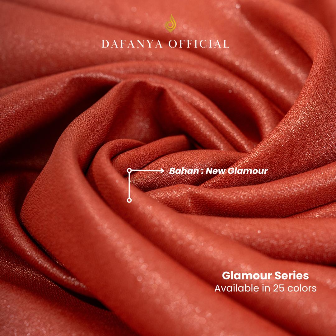 [BUNDLE - isi 5 Pcs] 𝐃𝐀𝐅𝐀𝐍𝐘𝐀 - Glamour Series Jilbab Motif Polos Kerudung Segi Empat Hijab Scarf bahan Glamour Laser Cut