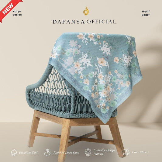 𝐃𝐀𝐅𝐀𝐍𝐘𝐀 - Kaiya Series Jilbab Motif Floral Kerudung Segi Empat Hijab Scarf bahan Voal Laser Cut