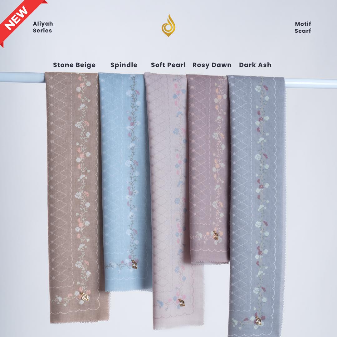 [Bundle 10 Pcs] 𝐃𝐀𝐅𝐀𝐍𝐘𝐀 - Aliyah Series Jilbab Monogram Floral Kerudung Segi Empat Hijab Scarf bahan Voal Laser Cut